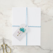 Étiquettes-cadeau Roses turquoise avec touches (Avec de laficelle)