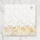 Étiquettes Cadeau Roses Turquoises et Jaunes d'or et Iridescente et (Dos)