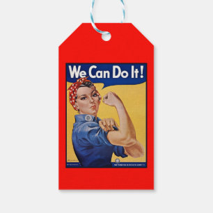 Étiquettes-cadeau Rosie le Riveter : Une femme forte pour l'autonomi