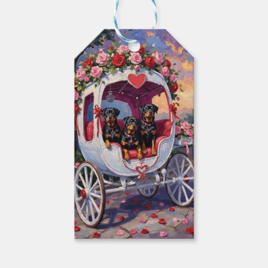 Étiquettes-cadeau Rottweiler Dog Valentine's Day (Devant)