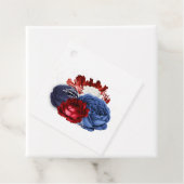 Étiquettes Cadeau Rouge blanc et bleu Floral 4 juillet Mariage (En situation)