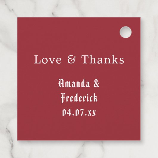 Étiquettes Cadeau Rouge blanc et bleu Floral 4 juillet Mariage (Dos)