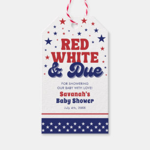 Étiquettes-cadeau Rouge, Blanc et Dette Fête patriotique de baby sho