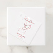 Étiquettes Cadeau Rouge blanc rennes abstraits Noël moderne (En situation)