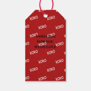 Étiquettes-cadeau Rouge Blanc XOXO Amour Saint-Valentin