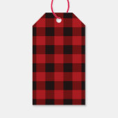 Étiquettes-cadeau rouge buffle plaid rustique mariage d'hiver faveur (Dos)