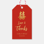 Étiquettes-cadeau Rouge classique chinois amour et merci mariage (Devant)