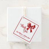 Étiquettes Cadeau Rouge Coquette Ruban Bow Merci mariage Faveur (En situation)
