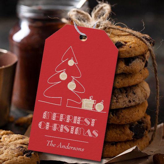 Étiquettes-cadeau Rouge de Noël le plus joli