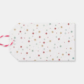 Étiquettes-cadeau Rouge et blanc avec étoiles Simple Noël (Dos Horizontal)