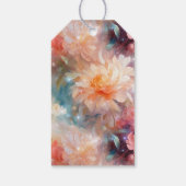 Étiquettes-cadeau Rouge Fard Pêche Orange Floral  (Dos)