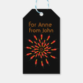 Étiquettes-cadeau Rouge Hot Chili Peppers Mandala Art Custom (Dos)