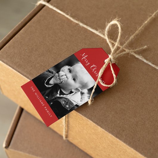 Étiquettes-cadeau Rouge "Joyeux Noël"