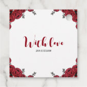 Étiquettes Cadeau Rouge Rose Floral thème Mariage (Dos)