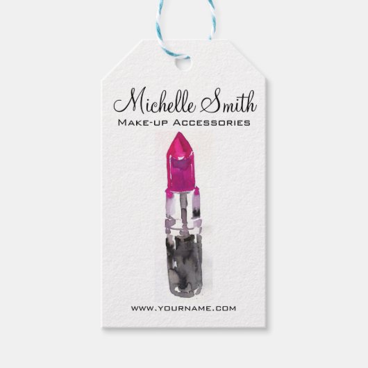 Étiquettes-cadeau Rouge rouge à lèvres rose rose noir (Devant)
