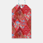 Étiquettes-cadeau Rouge, rustique, patchwork (Dos)