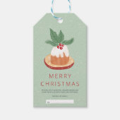 Étiquettes-cadeau Rouge vert mistletoe rustique Joyeux gâteau de Noë (Devant)