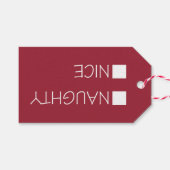 Étiquettes-cadeau Rouge & Vert Naughty Nice Holiday (Devant (Horizontal))