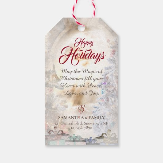 Étiquettes-cadeau Rough Collie & Kitten - Noël personnalisé (Dos)