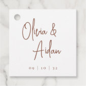 Étiquettes Cadeau Rouille | Mariage de script manuscrit moderne (Devant)