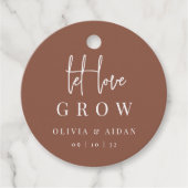 Étiquettes Cadeau Rouille | Script moderne Laisser l'amour grandir s (Devant)