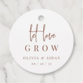 Étiquettes Cadeau Rouille | Script moderne Laisser l'amour grandir s (Devant)