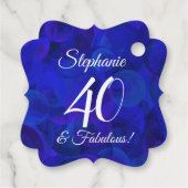 Étiquettes Cadeau Royal Blue 40 et fabuleuse fête d'anniversaire (Dos)
