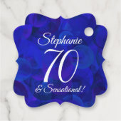 Étiquettes Cadeau Royal Blue 70 et fête d'anniversaire sensationnell (Dos)