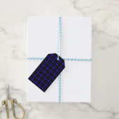 Étiquettes-cadeau Royal Blue Black Plaid (Avec de laficelle)