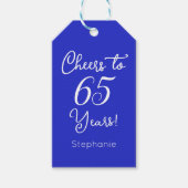 Étiquettes-cadeau Royal Blue encourage à 65 ans 65e anniversaire Fav (Devant)