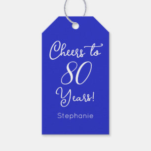Étiquettes-cadeau Royal Blue encourage à 80 ans 80e anniversaire Fav
