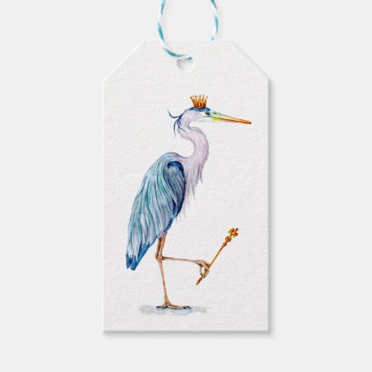 Étiquettes-cadeau Royal Blue Heron (Devant)