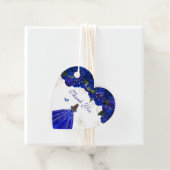 Étiquettes Cadeau Royal Blue Rose Élégant papillon bleu Gown (En situation)