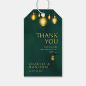 Étiquettes-cadeau Royal Emerald Green Lumières Mariage Merci (Devant)
