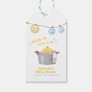 Étiquettes-cadeau Rub A Dub Dub Linge de Caoutchouc Canard Bébé Show
