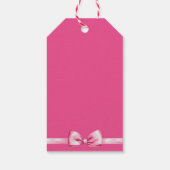 Étiquettes-cadeau Ruban rose baby shower mignon merci préférez (Dos)