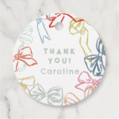 Étiquettes Cadeau Rubans et vaches Aquarelle Anniversaire Merci (Devant)