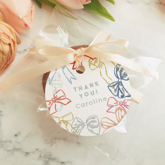 Étiquettes Cadeau Rubans et vaches Aquarelle Anniversaire Merci