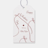 Étiquettes-cadeau Rubans – Joyuseuse Saint-Valentin Moderne (Dos)