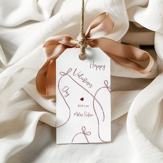 Étiquettes-cadeau Rubans – Joyuseuse Saint-Valentin Moderne