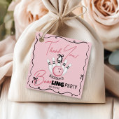 Étiquettes Cadeau Rubans rose dessinés à la main Fête d'anniversaire