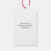 Étiquettes-cadeau Rubis monogrammé pierre de naissance (Dos)