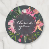 Étiquettes Cadeau Ruby Pink Peony Merci Mariage végétal (Dos)