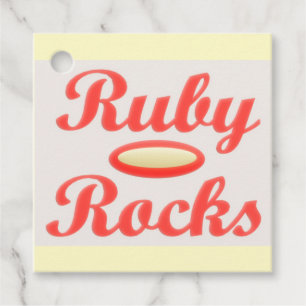 Étiquettes Cadeau RUBY ROCKS RED AND CREAM tag cadeau
