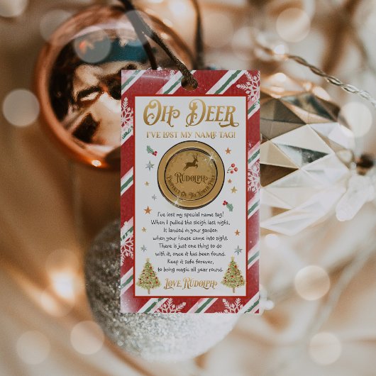 Étiquettes-cadeau Rudolph's Lost Name Christmas Eve Box Filler