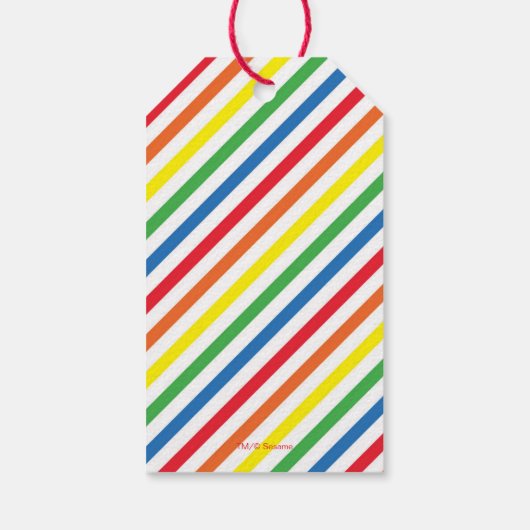 Étiquettes-cadeau Rue Sésame | Elmo - Merci d'anniversaire Rainbow (Dos)
