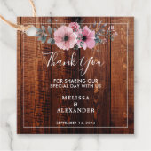 Étiquettes Cadeau Russe aquarelle fleurs bois Mariage Merci (Devant)