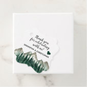 Étiquettes Cadeau Russe aquarelle Pine Mountains Mariage Merci (En situation)