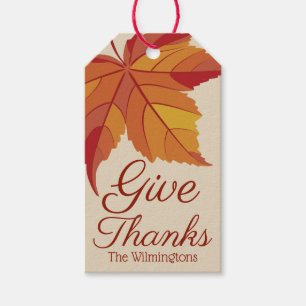 Étiquettes-cadeau Russe Donne Merci Fall Leaf Personnalisé