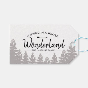 Étiquettes-cadeau Russe Winter Wonderland Vacances Woodland
